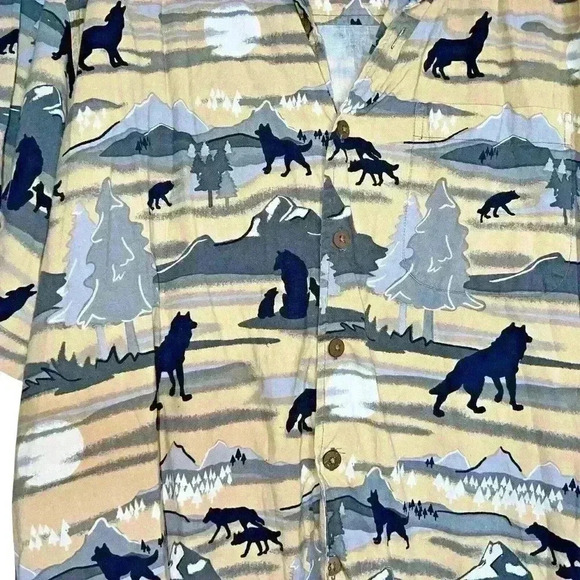 DemCrazy‎ Sz XL Northwestern Button Down Shirt Wolves Outdoors Cabincore - Picture 7 of 12